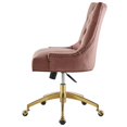 thumbnail image 3 of Computer Work Desk Tufted Chair, Velvet, Gold Pink, Modern Contemporary Urban Design, Home Business Office Furniture, 3 of 9