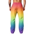 thumbnail image 7 of LTTVQM Mens Loose Fit Gradient Trousers Daily Wear Ombre Fade Loose Relaxed Fit Drawstring Waist Outdoor Beach Camping Trousers Multicolor M, 7 of 7