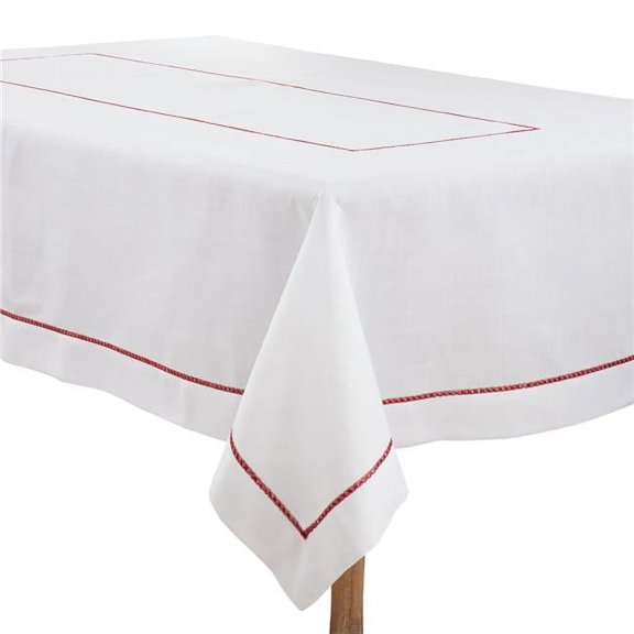 Saro Lifestyle Embroidered Border Design Tablecloth
