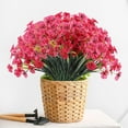 thumbnail image 2 of Artificial Flowers Outdoor,10 Bundles Faux Flowers UV Resistant,Faux Plastic Plants Silk Flower for Outdoors Outside Front Porch Hanging Planter Decoration(Red), 2 of 5
