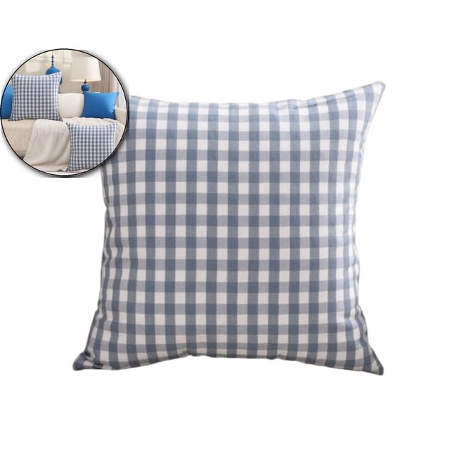 18"x18" Plaid Pillow Cover – Soft & Breathable Throw Pillow Case for Sofa, Couch, Porch & Outdoor Use – Checkered Pattern with Hidden Zipper