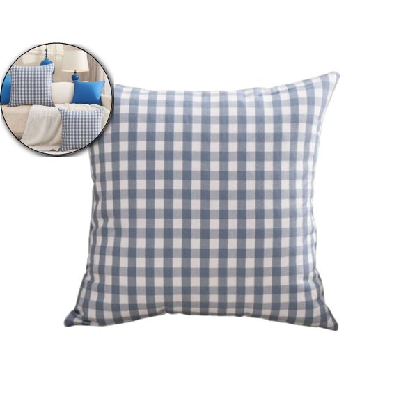 18"x18" Plaid Pillow Cover – Soft & Breathable Throw Pillow Case for Sofa, Couch, Porch & Outdoor Use – Checkered Pattern with Hidden Zipper