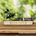thumbnail image 3 of Craftnamesign Custom Wooden Bee Lover Desk Desk Name Plate, Beekeeper Metal Nameplate for desk, 3 of 5