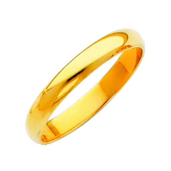 14k Yellow Gold 3mm Plain Wedding Band Ring Size 8.5 Wedding Band for Women and Men - 2.0 Grams