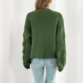 thumbnail image 4 of Lilgiuy Women's V- Neck Check Cardigan Sweater Long Sleeve Tops Army Green，8（L） Winter Fashion 2022, 4 of 5