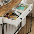 thumbnail image 4 of Dog Crate Furniture, Dog Kennel Wooden with Double Doors, Furniture for Dog Crate with 2 Drawers and Food Storage Cabinet, Indoor Furniture Style Dog Crate, Farmhouse Modern, White, 4 of 6
