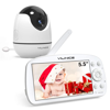VILINICE Baby monitor with Camera and Audio, Video Baby Monitor with 720P HD Large 5.5" Display, Auto Night Vision, Two-Way Talk, Temperature Monitor, VOX Mode, and Long Battery Life