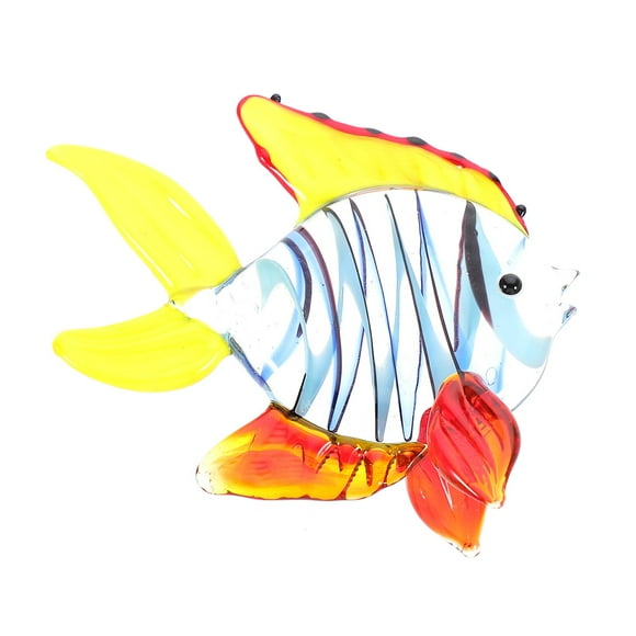 1Pc Vivid Glass Fish Sculpture Glass Animal Figurine Pretty Home Decoration