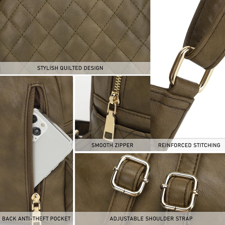 Mini Backpack Casual Daypack Laptop Sleeve Adjustable Straps Quilted Back BAGSMART Backpack Purses for Women,Lightweight Quilted Mini  main image 4