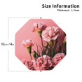 thumbnail image 2 of Vsdgher Delicate Pink Carnations A Leather Coasters for Drinks, Durable Drink Coasters 4 Set for Tabletop Protection, Luxurious Home Décor and Housewarming Gift-Octagon, 2 of 6