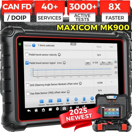 Autel Scanner MaxiCOM MK900 Automotive Diagnostic Scan Tool OBD2 All System Diagnose, 40+ Service, Active Tests, FCA Autoauth & SGW, Upgraded Ver. of MaxiCheck MX808S, MX900
