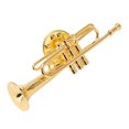 thumbnail image 1 of Trumpet Brooch, Musical Instrument Brooch Decoration Brass Retro  for Concert for Music Lover, 1 of 7