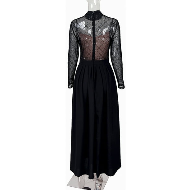 Sheer turtleneck dress cheap