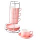 thumbnail image 1 of 4 tazas de café de cerámica con platillo para decoración del hogar, regalos de cafetería, taza de capuchino Rosa, 1 of 9