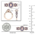 thumbnail image 5 of Dazzlingrock Collection 6X4mm Oval Morganite with Round Blue Sapphire & White Diamond Interweaving Double Halo Wedding Ring for Women in 10K Rose Gold, Size 7.5, 5 of 6