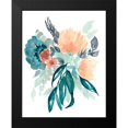 thumbnail image 2 of Goldberger, Jennifer 20x24 Black Modern Framed Museum Art Print Titled - Teal and Peach Bouquet II, 2 of 5