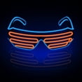 thumbnail image 2 of ER Gafas de neón Rave (azul + naranja) Gafas de sol LED con alambre intermitente que iluminan disfraces de DJ para fiestas, años 80, EDM, Halloween Rojo Verde, 2 of 5