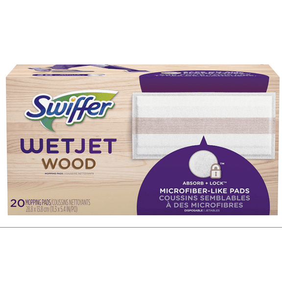 Swiffer WetJet Mops for Floor Cleaning, Hardwood Floor Cleaner Spray Mop Pad Refill, 20 Count
