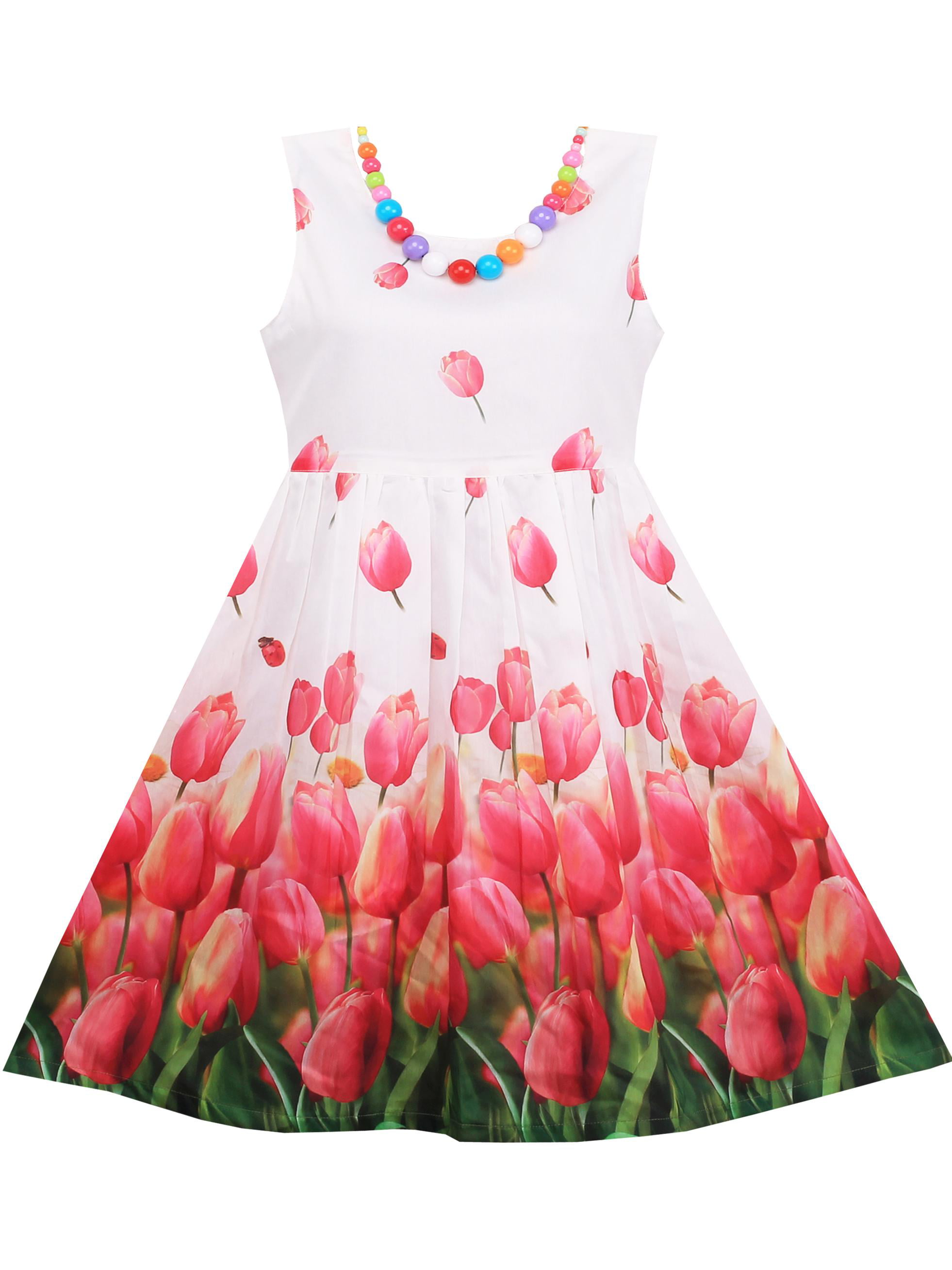 Girls Dress Tulip Flower Garden With ...