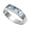 Light Blue, variant on Baguette Invisible Strip Simulated Aquamarine Cubic Zirconia Petite Rings Sterling Silver 925