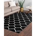 thumbnail image 2 of Unique Loom Trellis Frieze Collection Area Rug Modern Morroccan Inspired Geometric Lattice Design (10' 0 x 14' 0 Rectangular, Black/ White), 2 of 2