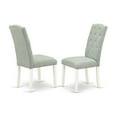 thumbnail image 3 of 5Pc Dining Set - Round Table & 4 Parsons Chairs - Linen White & Baby Blue, 3 of 5