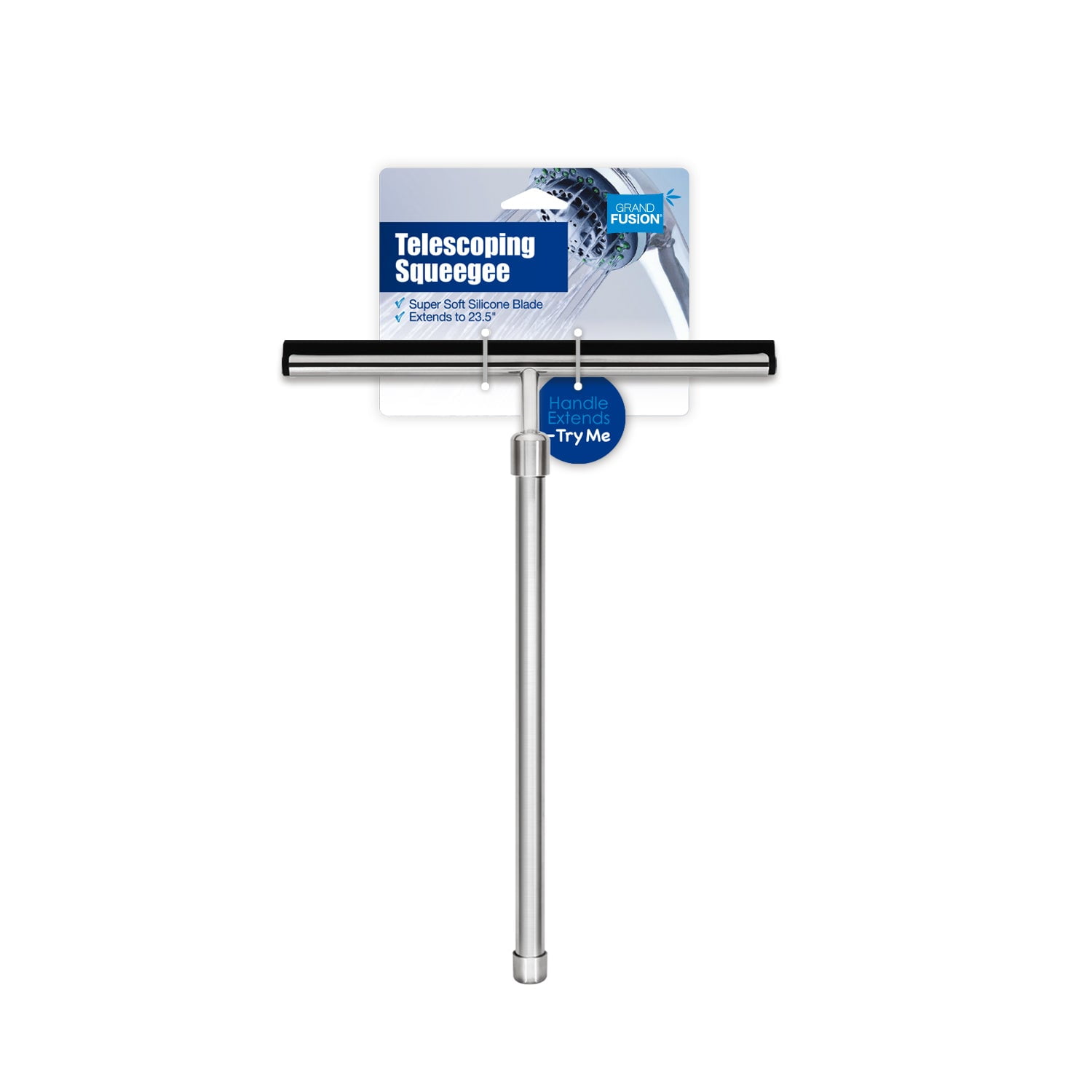 Stainless Steel Shower Squeegee with Telescoping Handle Extends to 23