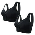 thumbnail image 2 of Bras Under $5! Cagogo 2 Pack Women's Front Closure Bras No Underwire Push Up Bras Plus Size Wireless Comfort Bralettes Full Coverage Everyday Bra for Older Women Brasieres Para Mujer, 2 of 3