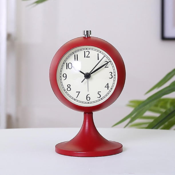 Reloj despertador de dormitorio Saytay, reloj despertador de metal, reloj de escritorio para decoración del hogar de estudiantes (hy)