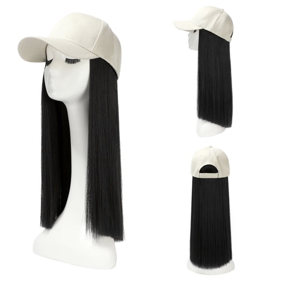 DOPI Baseball Cap Hair Straight Hair Hairstyle Adjustable Wig Hat Attached Long Hair