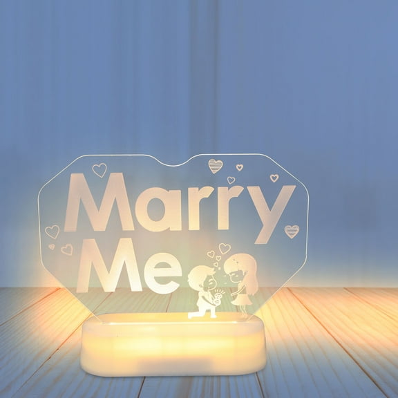 WRISTBIQUE Led Wedding Sign Acrylic Marry Me Neon Light 1Set