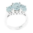 thumbnail image 2 of Sterling Silver with Natural Aquamarine Three-Stone Ring, 2 of 3