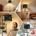 thumbnail image 6 of Linen Drum Lampshades Blue Yellow Glittery Mushroom Forest Vintage 13"x13"x10" Light Shade for Table Lamps Floor Lamps Drum Lamp Shades Lampshade Replacement Assembly Required, 6 of 8
