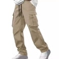 thumbnail image 2 of Leggings lisos informales para hombre: cintura elástica con cordón, tejido de poliéster, ropa diaria/informal, tallas M-XXXL., 2 of 3
