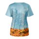 thumbnail image 4 of Pntutb moda mujer cuello en V manga corta gato pintura estampado Casual top blusa camiseta Pntutb Pntutb-8658, 4 of 9