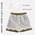 thumbnail image 5 of Black and Yellow Plaids with Texture Swim Trunks Board Shorts Beach Pants Bathing Bottoms S, 5 of 8