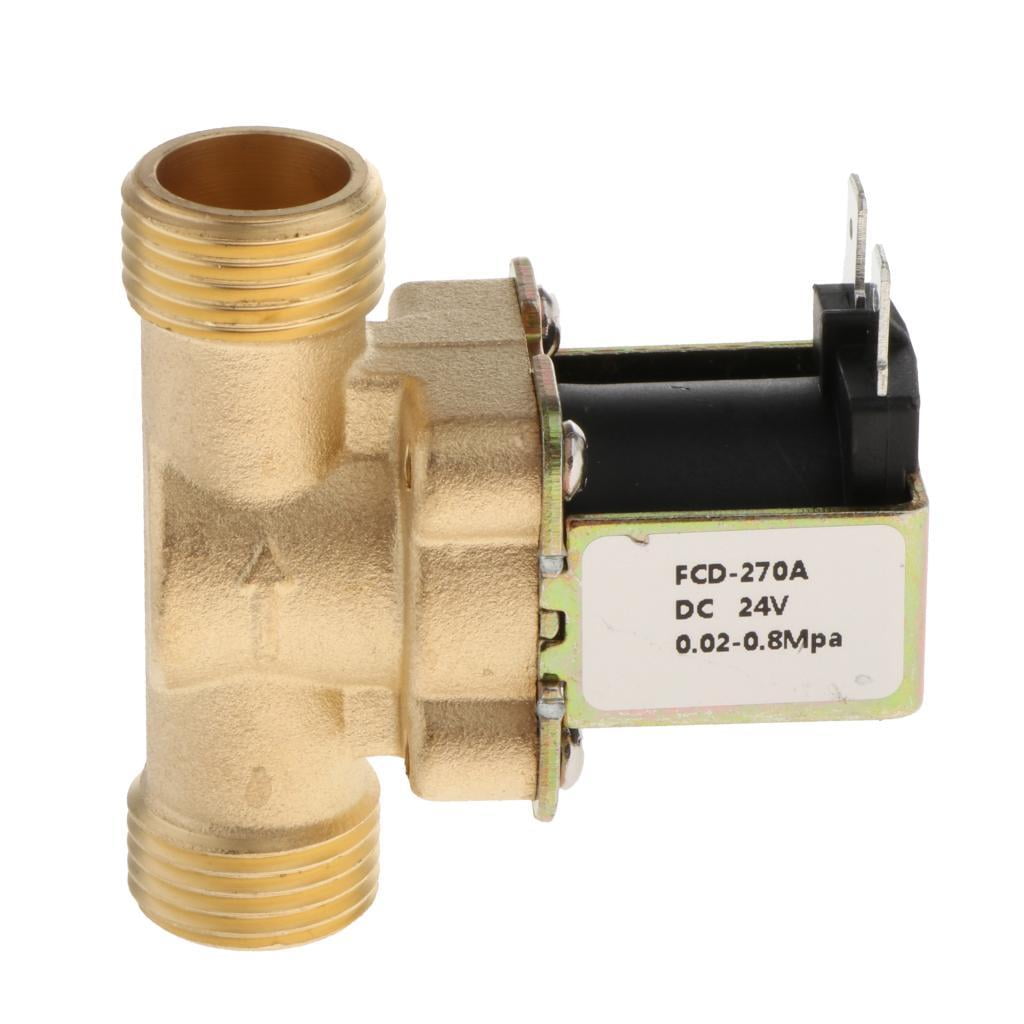 DC24V Electric Solenoid Valve Brass Two-Way Normally Closed Solenoid Valve for Air Water Steam