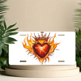 thumbnail image 6 of 1 Pcs 2D Flat License Plate Covers & Frames, The Sacred Heart with Crown For Decorative Front, Waterproof For Decoration Aluminum License Plate Covers & Frames Cover For Men Women, 12" X 6", 6 of 7