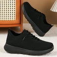 thumbnail image 5 of Women's Wide Toe Box Barefoot Shoes Breathable Non Slip Walking Shoes Lightweight Knit Running Lace Up Sneakers Black Size 8, 5 of 7