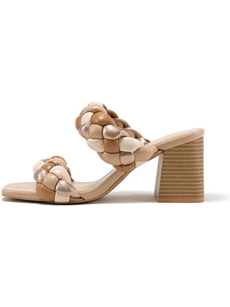 SODA BUGGY ~ Women Double Braided Straps Casual Open Square Toe