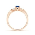 thumbnail image 2 of ANGARA Natural Sapphire and Diamond Twisted Vine Ring in 14K Rose Gold for Women (Size-5mm) | September Birthstone, Birthday, Anniversary, Jewelry Gift for Women | Natural Blue Sapphire Ring, 2 of 10