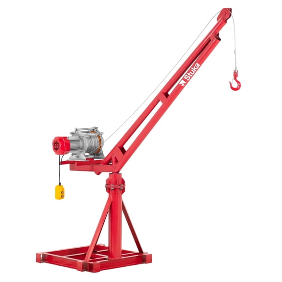 Grúa Polipasto Stuka ST-GRP400 Eléctrico Capacidad 500 Kg C/ Motor De 3HP Y Cable De Acero De 60 M