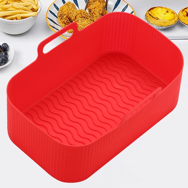 Bandeja de freidora de aire Revestimiento de silicona para freidora de aire, almohadilla antiadherente para freidora de aire, reemplazo de freidora de aire rectangular
