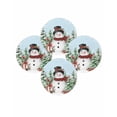 thumbnail image 7 of 15 Inch Round Placemats Set of 4, Blue Christmas Non Slip Heat Insulation PP Table Mats, Xmas Trees Snowman Snowflake Birds Watercolor Washable Place Mats for Kitchen Dining Party Table Decor, 7 of 7