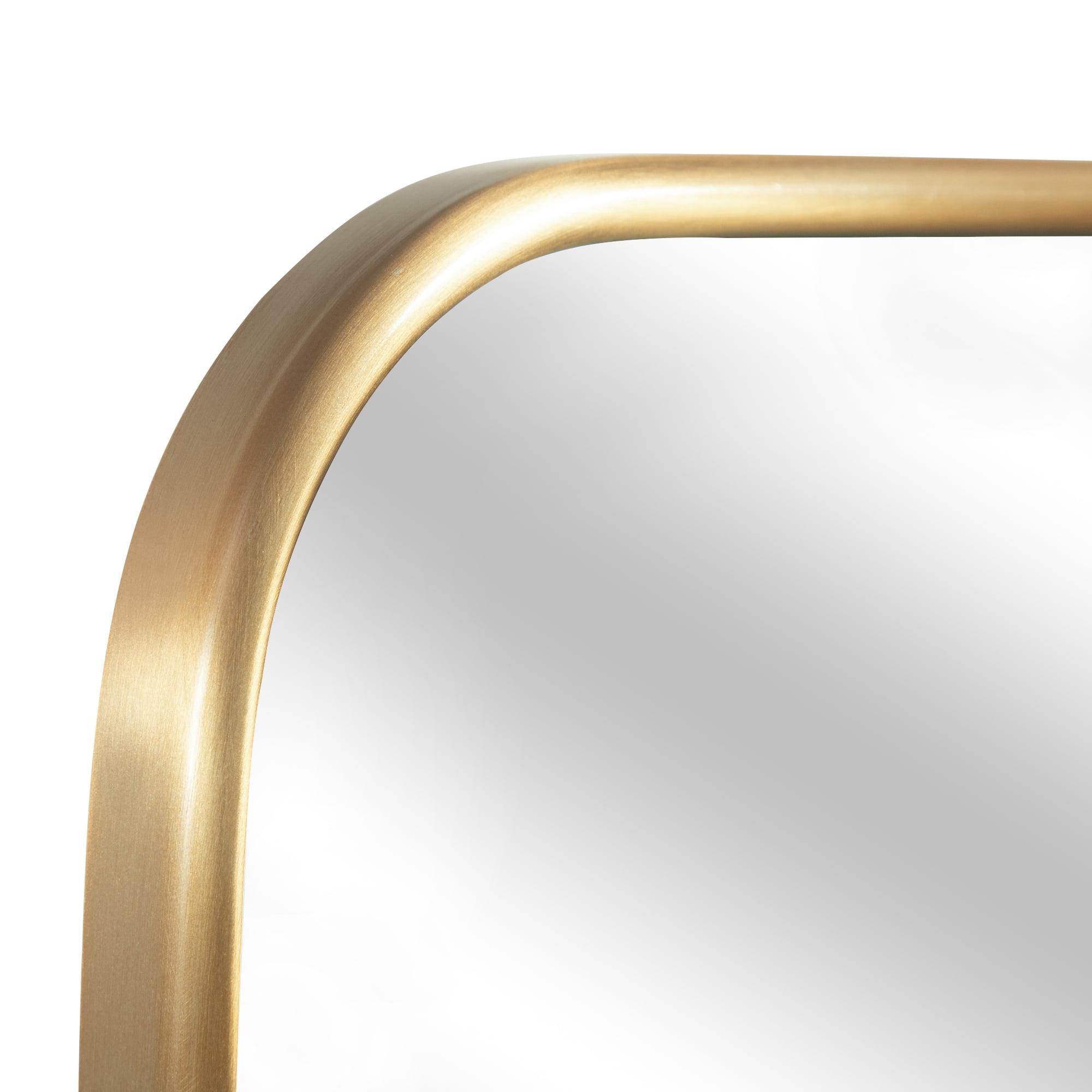 MAYEERTY 32"x24" Gold Metal Framed Rectangular Mirror with Rounded Corner, Bathroom Vanity Mirror for Bedroom or Living Room