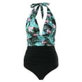 thumbnail image 3 of WILLBEST Traje de Baño de Dos Piezas para Mujer, Traje de Baño de Cintura Alta con Lazo En La Espalda, Monokini Cruzado En La Parte delantera, Traje de Baño de 1 Pieza, 3 of 4