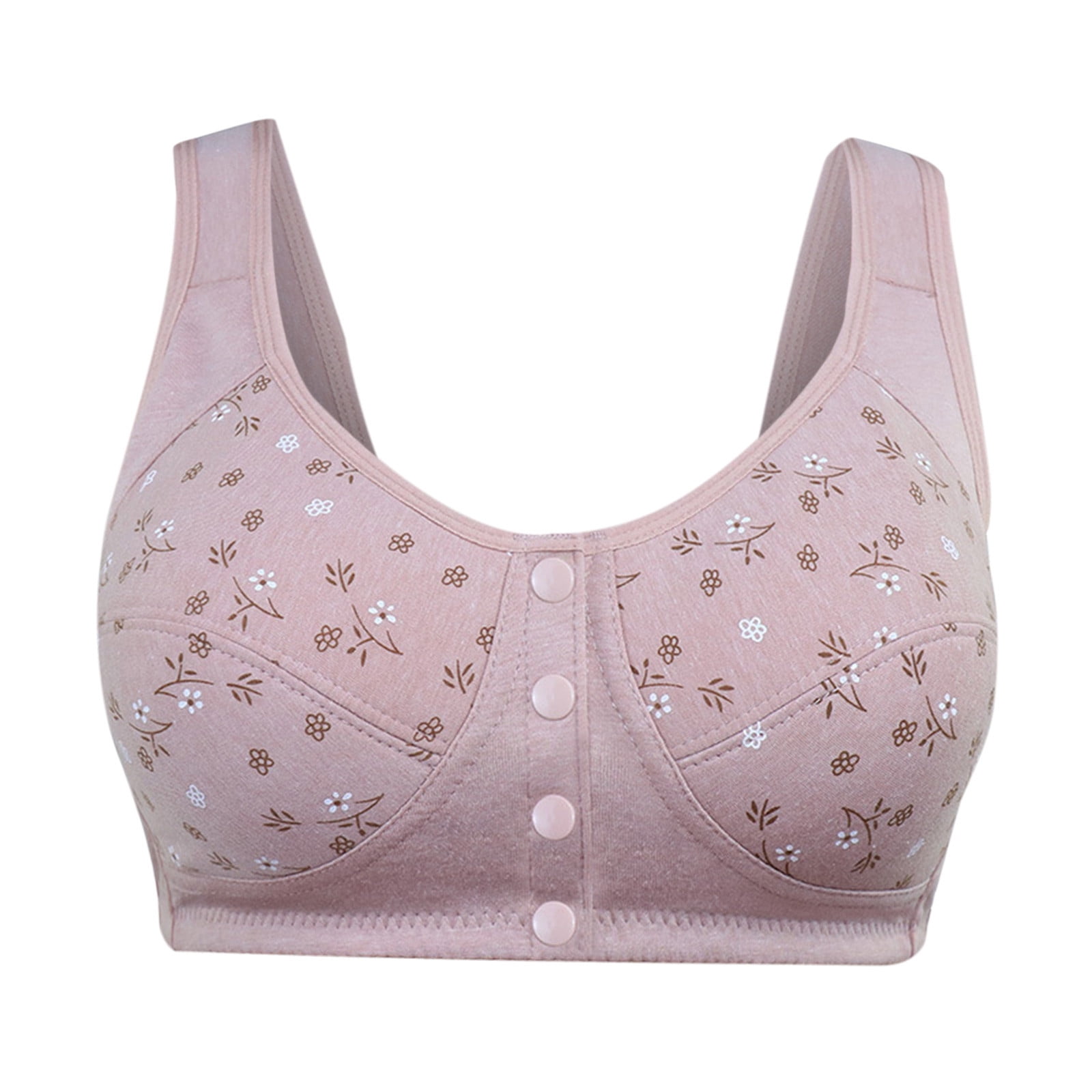 Front Button Closure Sport Bras for Women Comfort Wirefree Push