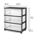 thumbnail image 2 of Cajonera Sterilite Grande con 3 Cajones para Piso Carrito Negro, 2 of 3