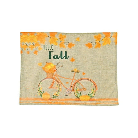 

ZOhankhai Autumn Decoration Pumpkin Maple Leaf Placemat Thanksgiving Scene Decora Clearance Sale Products