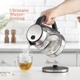 thumbnail image 3 of Hervidor eléctrico Speed-Boil para café y té, caldera de agua de 1,7 l, 1500 W, vidrio de borosilicato, fácil de limpiar, apertura ancha, apagado automático, mango de tacto fresco, luz LED. rotación, 3 of 5